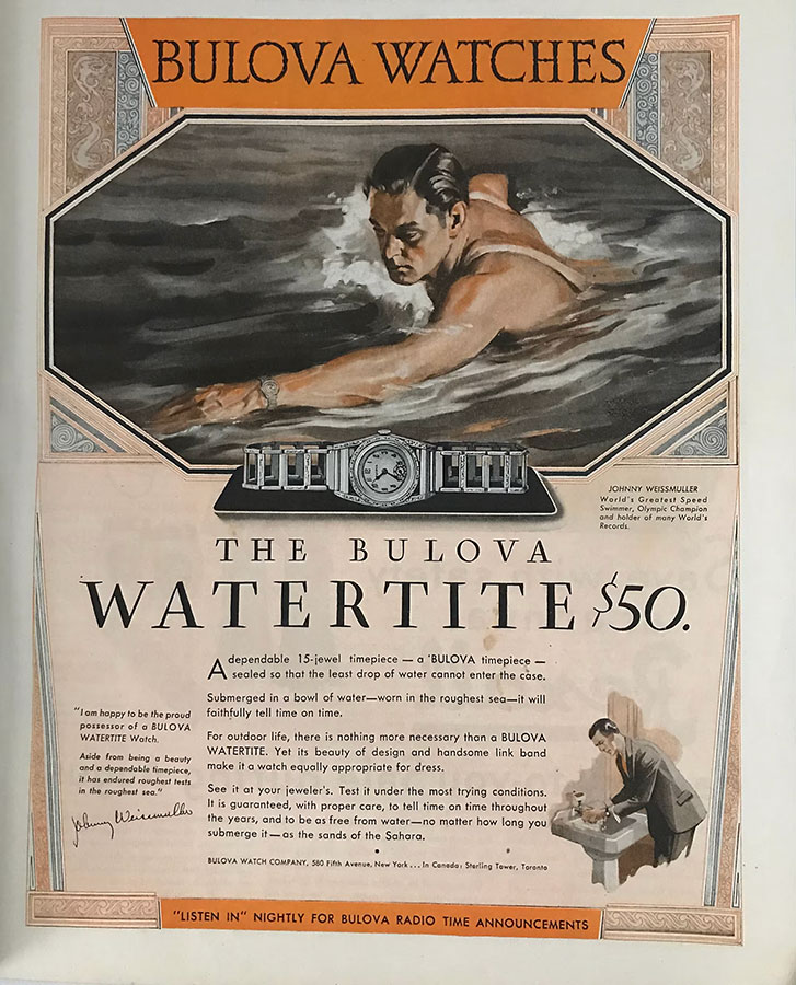 1930s Watertite Relojes de Bulova 150 aniversario