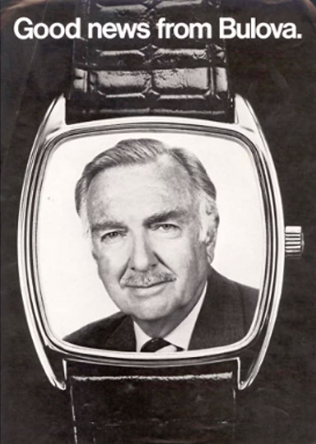 Bulva con Walter Cronkite, Bulova 150 aniversario.